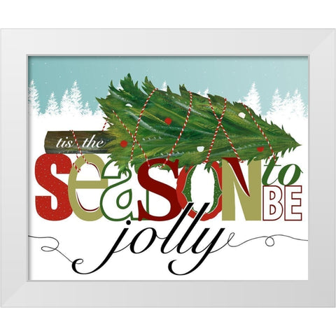 To Be Jolly II White Modern Wood Framed Art Print by Longfellow Designs