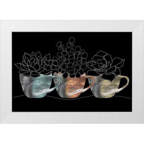 Succulent Series White Modern Wood Framed Art Print by Longfellow Designs