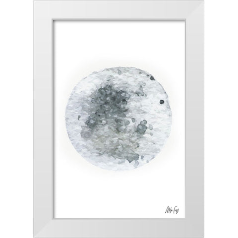 Moon White Modern Wood Framed Art Print by Fay, Mela