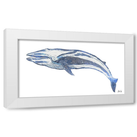 Whale White Modern Wood Framed Art Print by Fay, Mela