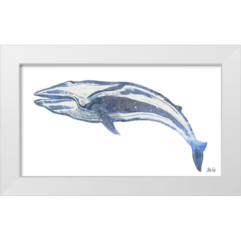 Whale White Modern Wood Framed Art Print by Fay, Mela