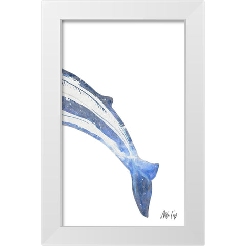 Whale III White Modern Wood Framed Art Print by Fay, Mela