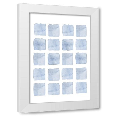 Blue Abstract III White Modern Wood Framed Art Print by Fay, Mela