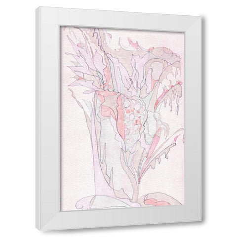 Pink Abstract II White Modern Wood Framed Art Print by Fay, Mela