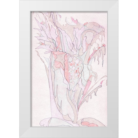 Pink Abstract II White Modern Wood Framed Art Print by Fay, Mela
