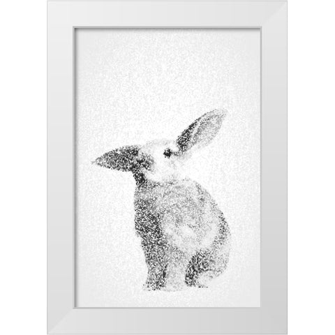 White Bunny III White Modern Wood Framed Art Print by Fay, Mela