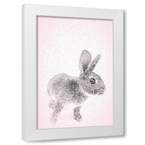 Pink Bunny II White Modern Wood Framed Art Print by Fay, Mela