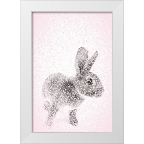 Pink Bunny II White Modern Wood Framed Art Print by Fay, Mela