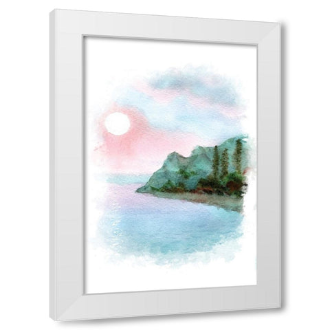 Sailboat Landscape II White Modern Wood Framed Art Print by Fay, Mela