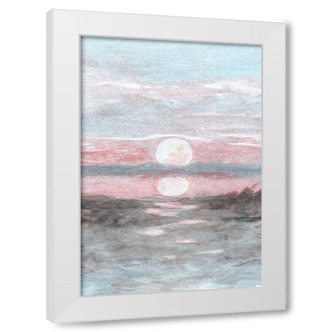 Sunset III White Modern Wood Framed Art Print by Fay, Mela