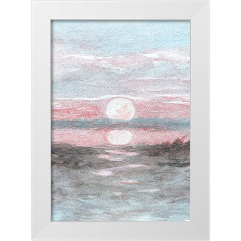Sunset III White Modern Wood Framed Art Print by Fay, Mela