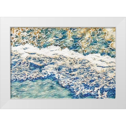 Wave I White Modern Wood Framed Art Print by Fay, Mela