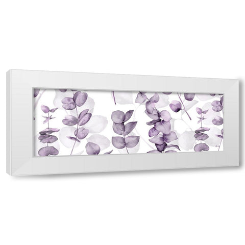 Eucalyptus Lavender White Modern Wood Framed Art Print by Fay, Mela