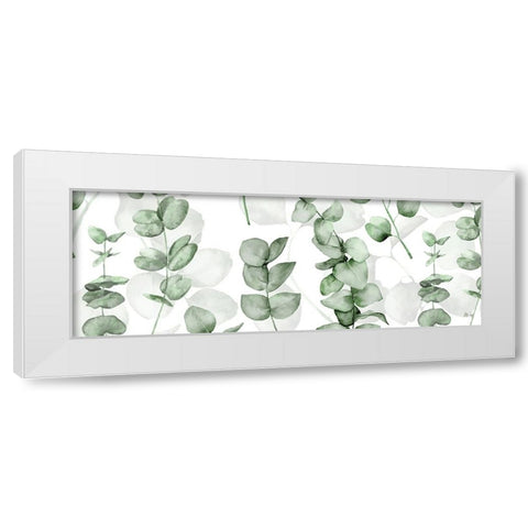 Eucalyptus Green White Modern Wood Framed Art Print by Fay, Mela