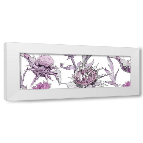 Thistle Zoom in Lavender White Modern Wood Framed Art Print by Fay, Mela