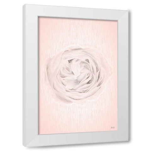 Powder Rose White Modern Wood Framed Art Print by Fay, Mela