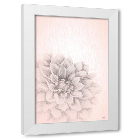 Blue Chrysanthemum White Modern Wood Framed Art Print by Fay, Mela