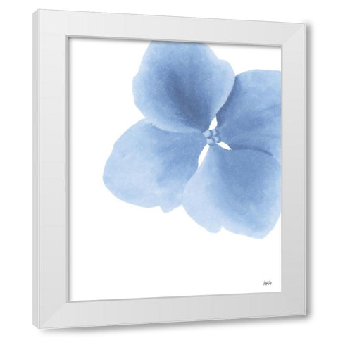 Blue Pansy White Modern Wood Framed Art Print by Fay, Mela