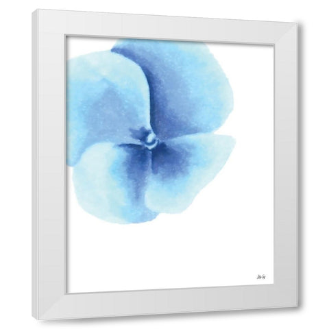 Blue Pansy II White Modern Wood Framed Art Print by Fay, Mela