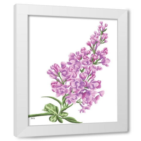 Lilac Flower in Pink White Modern Wood Framed Art Print by Fay, Mela