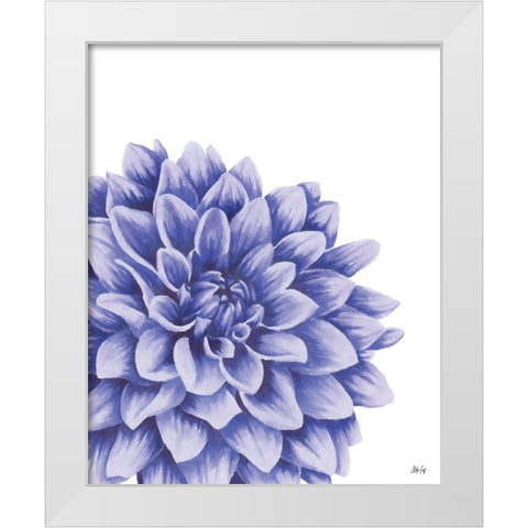 Blue Chrysanthemum II White Modern Wood Framed Art Print by Fay, Mela