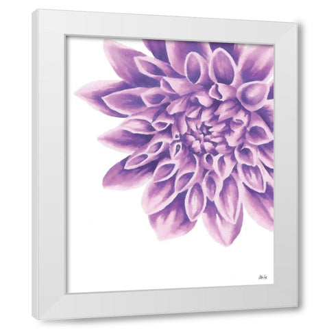 Purple Chrysanthemum White Modern Wood Framed Art Print by Fay, Mela