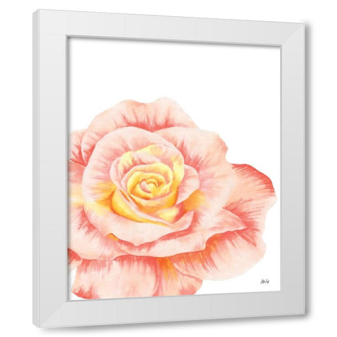 Orange Rose White Modern Wood Framed Art Print by Fay, Mela