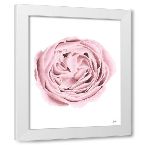 Powder Rose White Modern Wood Framed Art Print by Fay, Mela