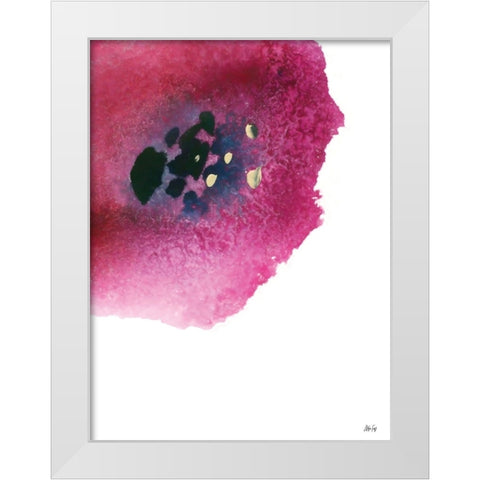 Poppy Painting White Modern Wood Framed Art Print by Fay, Mela