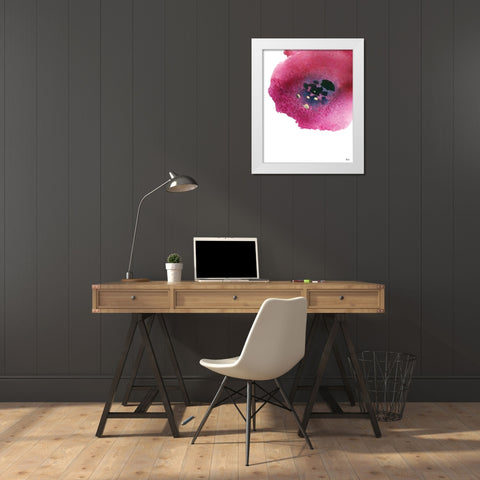 Poppy Painting II White Modern Wood Framed Art Print by Fay, Mela