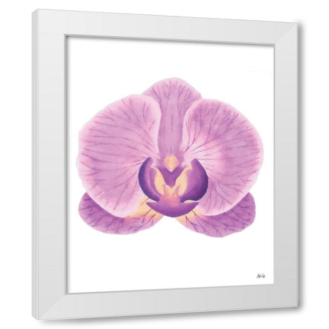 Purple Orchid II White Modern Wood Framed Art Print by Fay, Mela