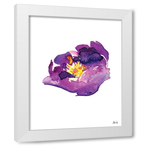 Purple Flower II White Modern Wood Framed Art Print by Fay, Mela