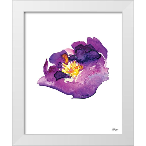 Purple Flower II White Modern Wood Framed Art Print by Fay, Mela