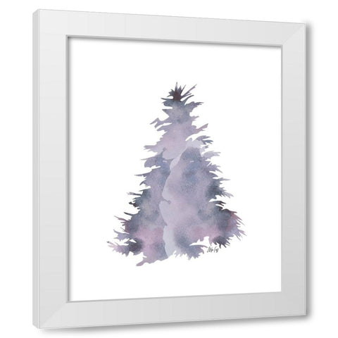 Purple Tree I White Modern Wood Framed Art Print by Fay, Mela