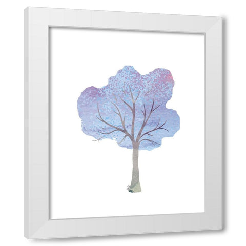 Purple Tree IV White Modern Wood Framed Art Print by Fay, Mela