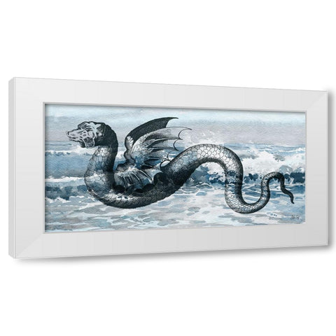 Sea Monster White Modern Wood Framed Art Print by Fay, Mela
