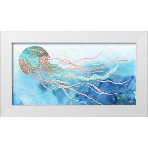 Jellyfish White Modern Wood Framed Art Print by Fay, Mela