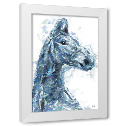Horse in Blue II White Modern Wood Framed Art Print by Fay, Mela
