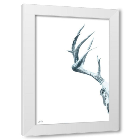 Antlers I White Modern Wood Framed Art Print by Fay, Mela