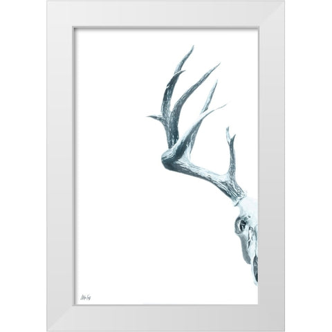 Antlers I White Modern Wood Framed Art Print by Fay, Mela