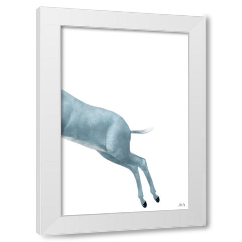 Jumping II White Modern Wood Framed Art Print by Fay, Mela