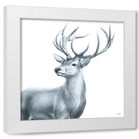 Deer I White Modern Wood Framed Art Print by Fay, Mela
