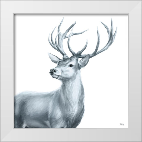 Deer I White Modern Wood Framed Art Print by Fay, Mela