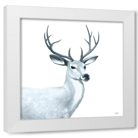 Deer II White Modern Wood Framed Art Print by Fay, Mela