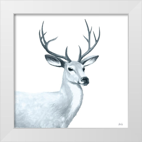 Deer II White Modern Wood Framed Art Print by Fay, Mela