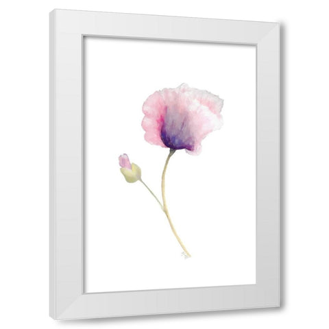 Floral III White Modern Wood Framed Art Print by Fay, Mela