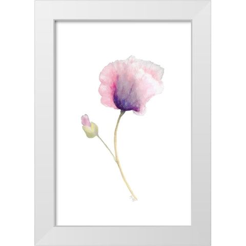 Floral III White Modern Wood Framed Art Print by Fay, Mela