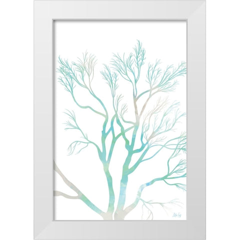 Green Tree I White Modern Wood Framed Art Print by Fay, Mela