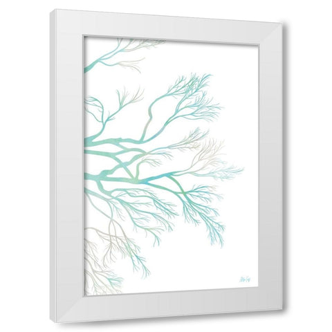 Green Tree II White Modern Wood Framed Art Print by Fay, Mela