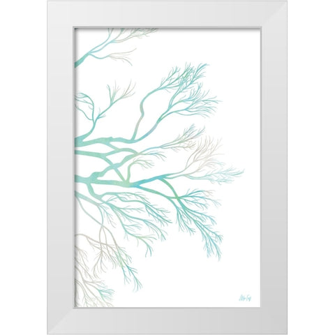 Green Tree II White Modern Wood Framed Art Print by Fay, Mela